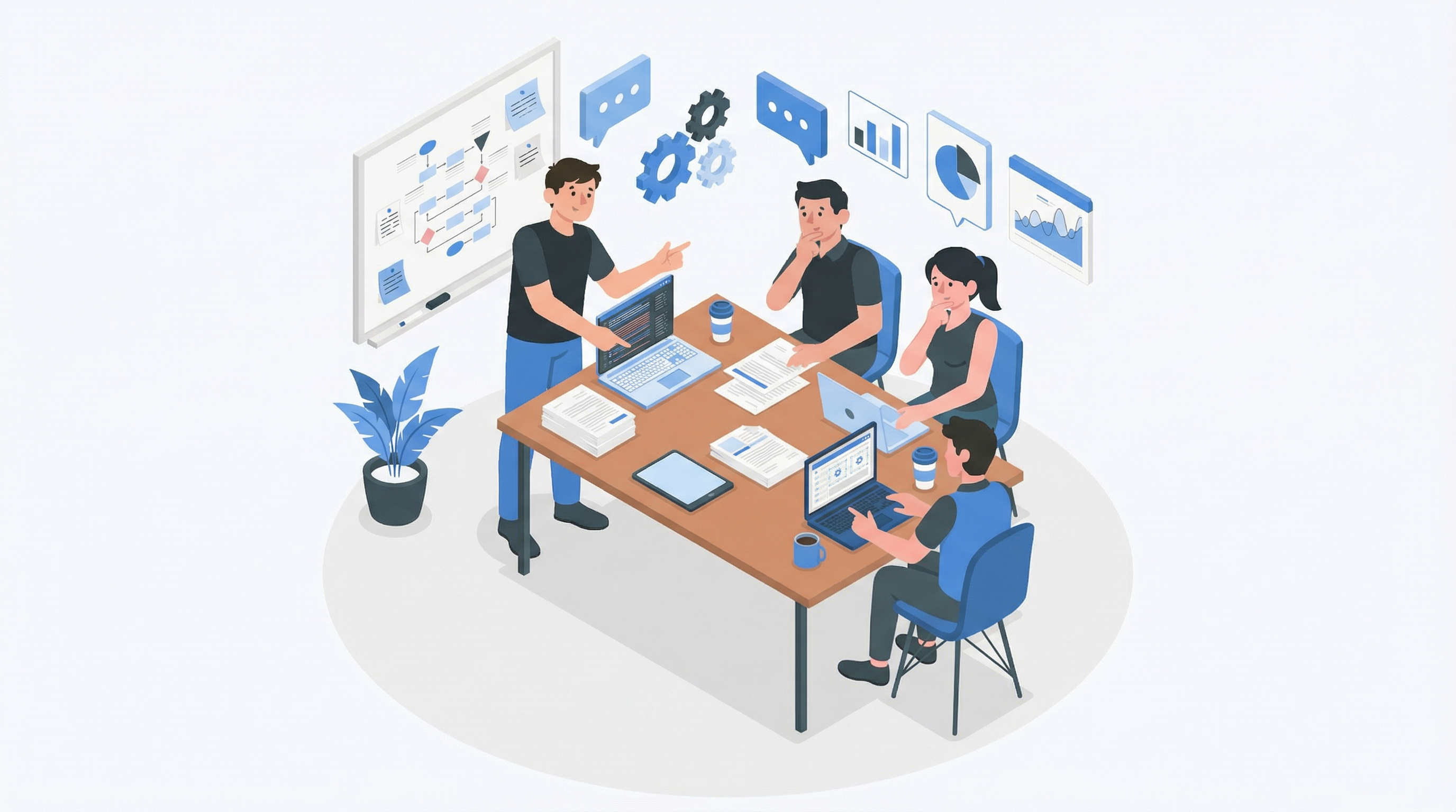 Team arbeitet gemeinsam an laufenden IGA-Prozessen